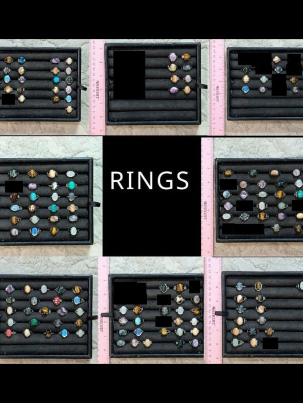 *Price for One - U Pick* Assorted Stone Bezeled Ring, Sizes 5-10.5